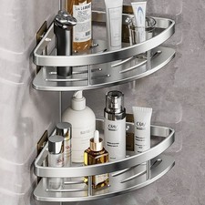 2 Tier No Drilling Bathroom Wall Corner Shelf Rack Shower Caddy Storage Organize Bathroom Shelf price