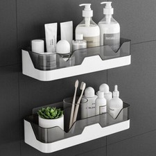 1/2x Plastic Shower Shelf Bathroom Caddy Rack Storage Organiser No Drilling Bathroom Shelf price