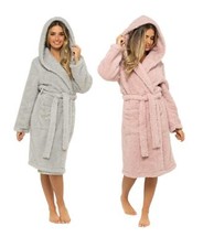 Womens Teddy Hooded Robe Dressing Gown Bath Robe Loungewear Bathrobe Gowns Dressing Gown price