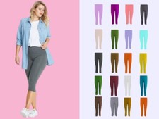 WOMEN LADIES CROPPED 3/4 CAPRI LENGTH LEGGINGS SUMMER PLUS SIZE UK 8-26 Leggings price