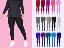 LADIES PLAIN LEGGINGS NEW VISCOSE FULL LENGTH WOMANS LEGGINGS SIZE 8-26 Leggings price