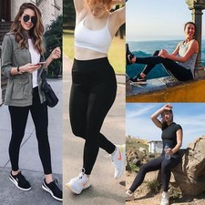 Womens Plain High Waist Leggings Trouser Fitness Gym Yoga Comfy Leggings Lot Leggings price