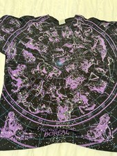 Vintage 1993 Liquid Blue Celestial Constellation Map T-Shirt XL Double Sided Men's Shirt price