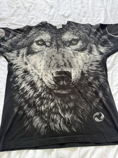 Vintage 1996 Liquid Blue Wolf All-Over Print T-Shirt - Size XL - USA Made Men's Shirt price