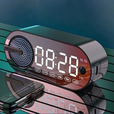 Wireless Bluetooth Speaker Alarm Clock RGB USB LED Mirror Digital Clock FM Radio Alarm Clocks & Radios price