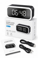 Bluetooth Speaker Alarm Clock FM Radio LED Mirror Display USB TF AUX Portable Alarm Clocks & Radios price