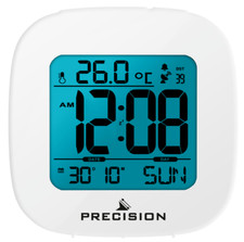 Precision Radio Controlled Digital LCD Backlit Alarm Clock - White AP058 Alarm Clocks & Radios price