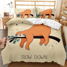 Cartoon Sloth/Duvet Cover/Double-sided Pillowcase/Sleeping/Kids/Bedding Set UK Bedding Set / Sleep Set price