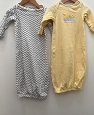 2x M&S Baby Sleep Sack Gown Bundler Cotton White Grey Yellow 0-6 Months Baby Sleep Sack price