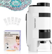 60x-135x Pocket Mini Microscope Kids Adults Handheld Miniscope LED Science Gift Microscope price