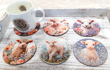 Sheep Coaster Set for kitchen dining room parties picnics. 6 pieces Dining Room Set / Set price