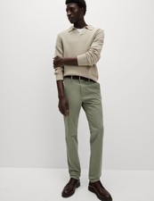 Marks & Spencer Mens Cotton Chino Trousers in Onyx - M&S Men's Trousers price