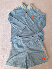 Under Armour Toddler 2-Piece Set 18-24 Months Blue 1/4 Zip Top & Shorts Baby Shorts price