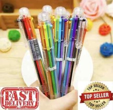 1-10Pcs 6 in 1 Multi Colour Ballpoint Pen Retractable Click Novelty Student UK Ballpoint Pen price
