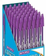 Box Of 50 Purple BIRO PENS Medium Ball Point Pen Ink Biros Ballpoint Pen price