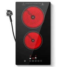 SNDOAS Ceramic Hob 2 Zones, Electric Plug in Hob 30cm, 3000W 9 Power Levels Hobs price