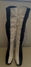 Ladies Black And White Knee High Boots Size 4 Ladies' Boots price