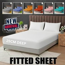 Extra Deep 25cm Full Fitted Sheet Bed Sheets Single Double King Super King Size Bed Sheet price