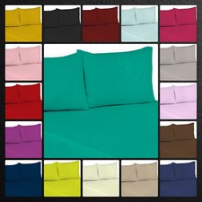 Flat Sheets Polycotton Plain Dyed Hotel Quality in Single Double King Super King Bed Sheet price