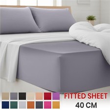 Extra Deep Full Fitted Sheet 40cm Bottom Bed Sheets Single Double Super King Bed Sheet price