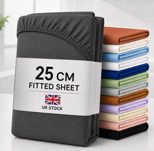 Full Fitted Bed Sheet Extra Deep 25 cm Single Double Super King Size Sheets UK Bed Sheet price