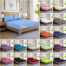25CM Deep Polycotton Percale Fitted Sheet Bed Sheets Single, Double, Super King Bed Sheet price