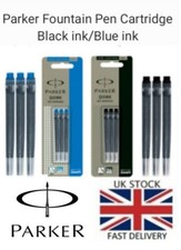Geniune Parker Quink Ink Fountain Pen Cartridges Black or Blue Refills Fountain Pen price