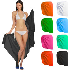 Long Sarong Cover Up Beach Mini Long Sheer Chiffon Swimwear Bikini Wrap Dress Beachwear price