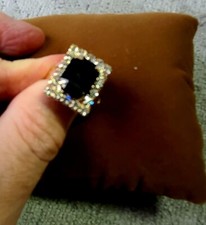 Fashion Ring Black Cubic Zirconia Ring Jewelry Women Wedding Gift Adjustable Fashion Ring price