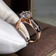 Huitan Round Cubic Zircon 6 Claw Setting Rings for Women Luxury Fashion Silver Fashion Ring price