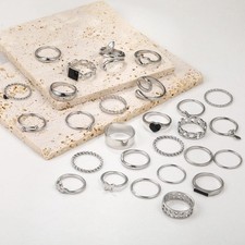 Woman’s Rings Set Silver Adjustable Fashion Boho Fashion Ring price