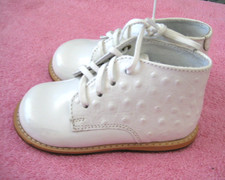 Josmo Infant Toddler Kids First Walker Leather Shoes White Dots Print Size 8 Unisex Kids' First Walker Shoes price