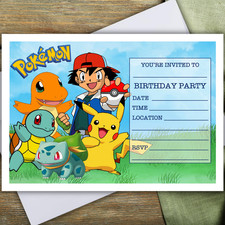 POKEMON PARTY INVITATIONS - 10 invites & envelopes Invitation Cards price