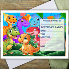 DINOSAUR PARTY INVITATIONS - 10 invites & envelopes Invitation Cards price