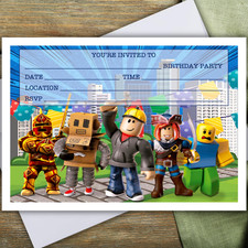 ROBLOX PARTY INVITATIONS - 10 invites & envelopes Invitation Cards price