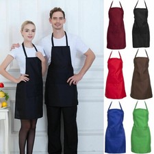 Premium Cotton Plain Butcher Aprons Men Women Apron with Pocket Kitchen Apron Kitchen Apron price