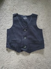 Primark navy blue baby boy waistcoat with  V-neck & decorative pockets 6-9 month Baby Waistcoat price