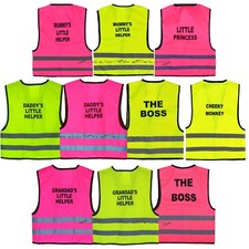 HI VIZ KIDS BOYS GIRLS BABY FLUORESCENT PRINTED OUTDOOR SAFETY VEST WAISTCOAT. Baby Waistcoat price