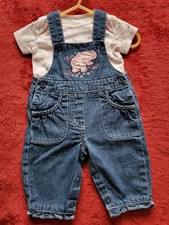 Baby Girls Dungarees And Vest Size 0-3 Ex Con B35 Baby Waistcoat price