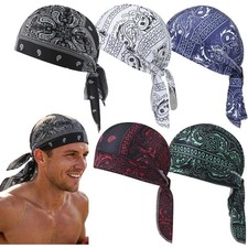 Paisley Cooling Headscarf Cap Bandana Beanie Motorcycle Pirate Head Wrap 2026 Men's Hats price