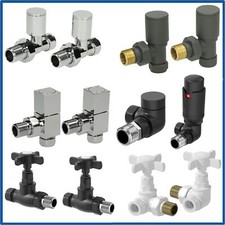 Designer Bathroom Radiator Valves Chrome Heated Towel Rail Pair Straight Angled Heated Towel Rail price
