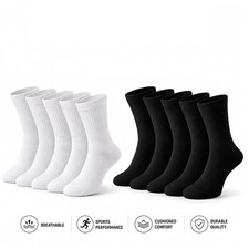 Men's Sports Cotton Cushioned  Everyday Work Crew Socks UK 6-11 (5-10 Pairs) Men's Sock price