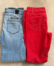 Ladies Trousers (2) 1x DKNYJeans grey Size W28 1x Mossino Red Cords Women's Jeans / Denim Trousers price