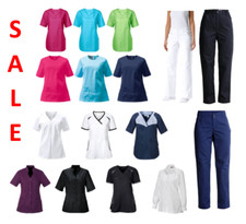 DOCTOR NURSE SCRUBS TUNICS MEN WOMEN UNISEX UNIFORM TOP TROUSER HEALTHCARE SALON Modest Tunic price