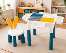 Kids Table & Chair Desk Set Childrens Activity Play & Build Bricks DS6085 Children's Desk price
