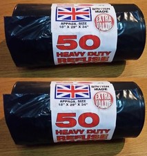 100 HEAVY DUTY BLACK REFUSE SACKS STRONG THICK RUBBISH BAGS BIN LINERS Rubbish Bins price