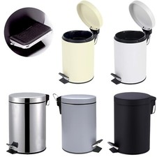 3 LITRE SMALL S/S PEDAL BIN BATHROOM KITCHEN TOILET RUBBISH IN 4 COLOURS Rubbish Bins price