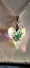 Crystallized Swarovski Elements Heart Shape Necklace 925 Silver Italy Hallmarked Swarovski Necklace price