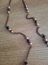 Handmade With Swarovski Crystals And Pearl Crystals With Bronze Colour Chain Swarovski Necklace price