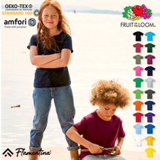 Kids  Plain T-Shirt Fruit Of The Loom Original Cotton Top Boys Girls Tee 3-15 Boys' Shirt price